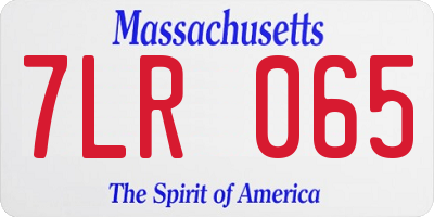 MA license plate 7LR065