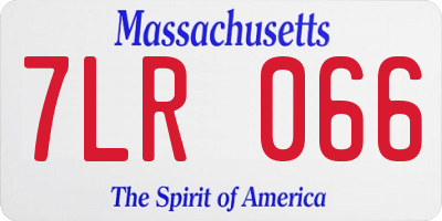 MA license plate 7LR066