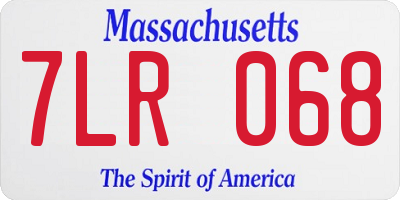 MA license plate 7LR068