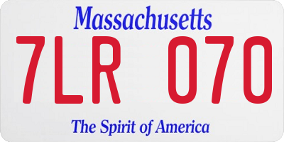 MA license plate 7LR070