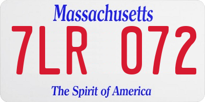 MA license plate 7LR072
