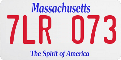 MA license plate 7LR073