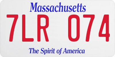 MA license plate 7LR074