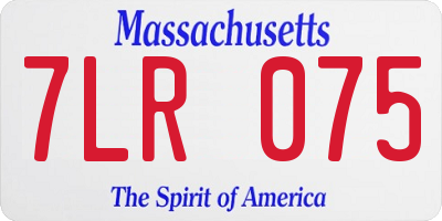 MA license plate 7LR075