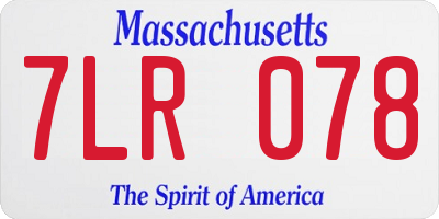 MA license plate 7LR078
