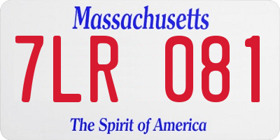 MA license plate 7LR081