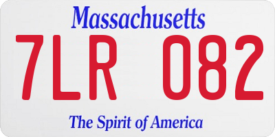 MA license plate 7LR082