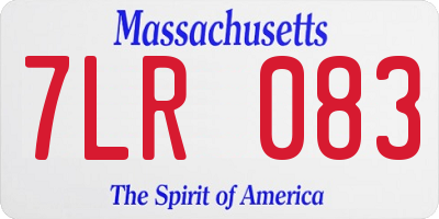 MA license plate 7LR083