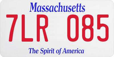 MA license plate 7LR085