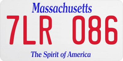 MA license plate 7LR086