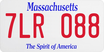 MA license plate 7LR088