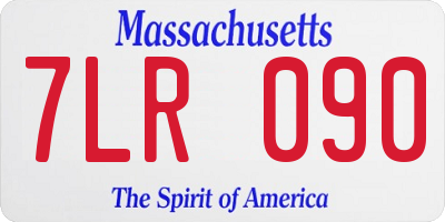 MA license plate 7LR090
