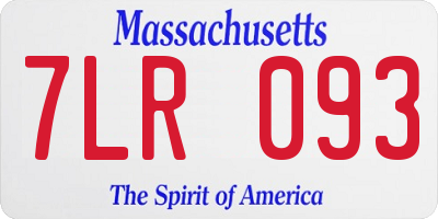 MA license plate 7LR093