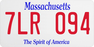 MA license plate 7LR094