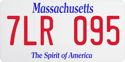 MA license plate 7LR095