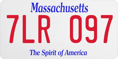 MA license plate 7LR097