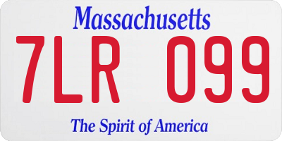 MA license plate 7LR099