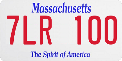 MA license plate 7LR100