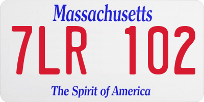 MA license plate 7LR102