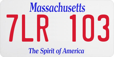 MA license plate 7LR103