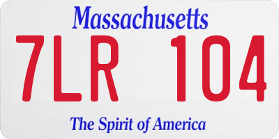 MA license plate 7LR104