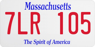 MA license plate 7LR105