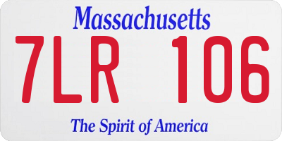 MA license plate 7LR106