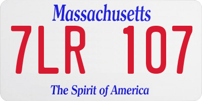 MA license plate 7LR107