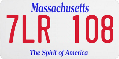 MA license plate 7LR108