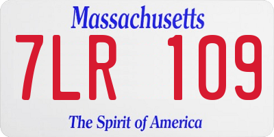 MA license plate 7LR109