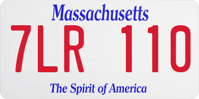 MA license plate 7LR110