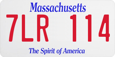 MA license plate 7LR114