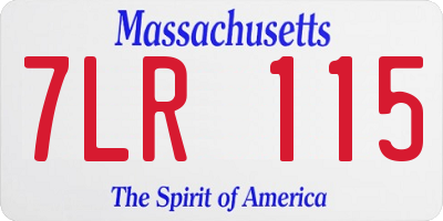 MA license plate 7LR115