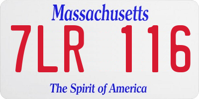 MA license plate 7LR116