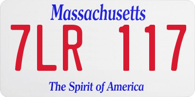 MA license plate 7LR117