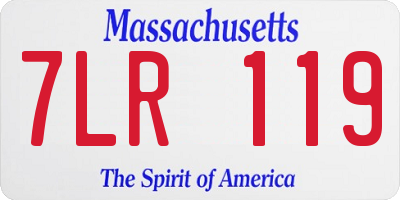 MA license plate 7LR119