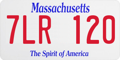 MA license plate 7LR120