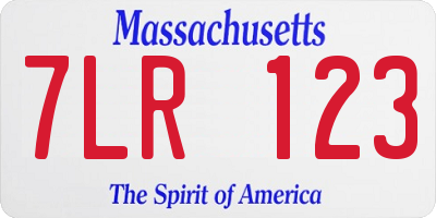 MA license plate 7LR123