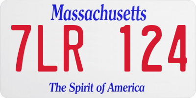 MA license plate 7LR124