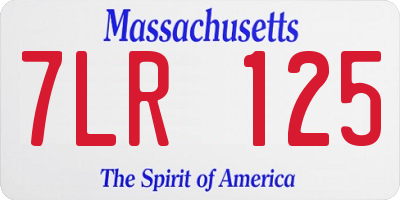 MA license plate 7LR125