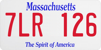 MA license plate 7LR126