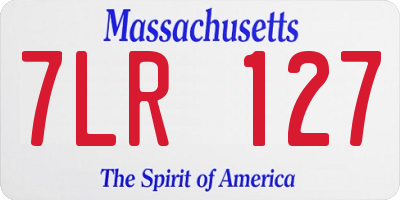 MA license plate 7LR127