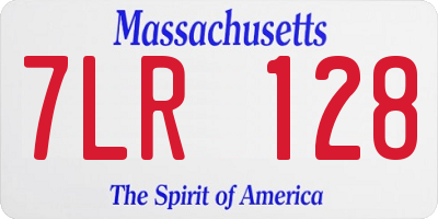MA license plate 7LR128