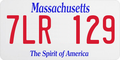 MA license plate 7LR129