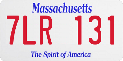 MA license plate 7LR131