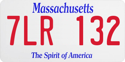 MA license plate 7LR132