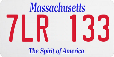 MA license plate 7LR133