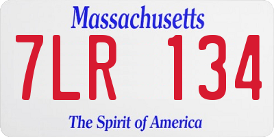 MA license plate 7LR134