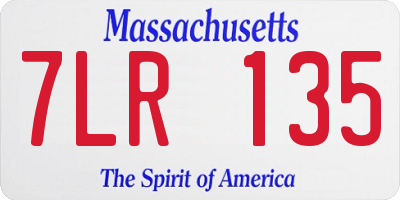 MA license plate 7LR135