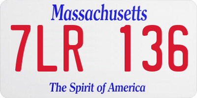 MA license plate 7LR136